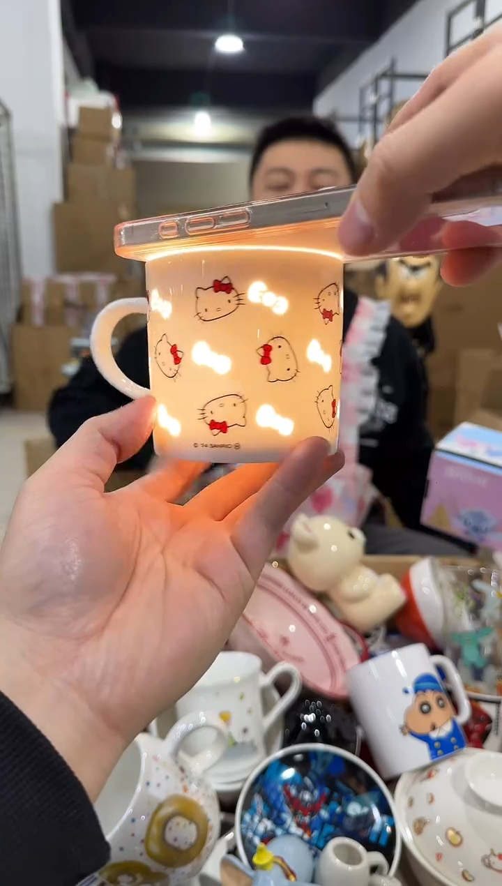 瓷片kt猫镂空水杯