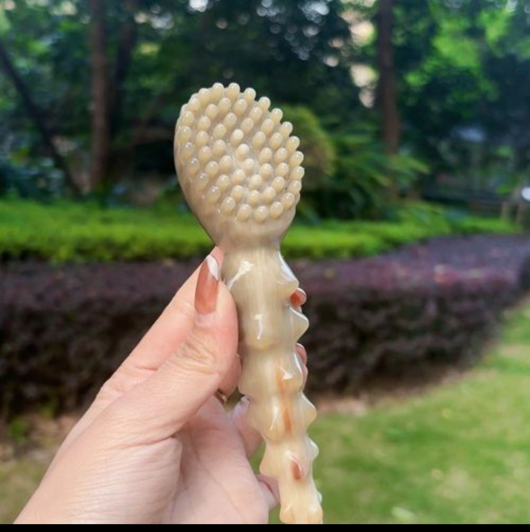 一个装牛羊角梳子精品纯天然家用加厚防静电牦牛角梳