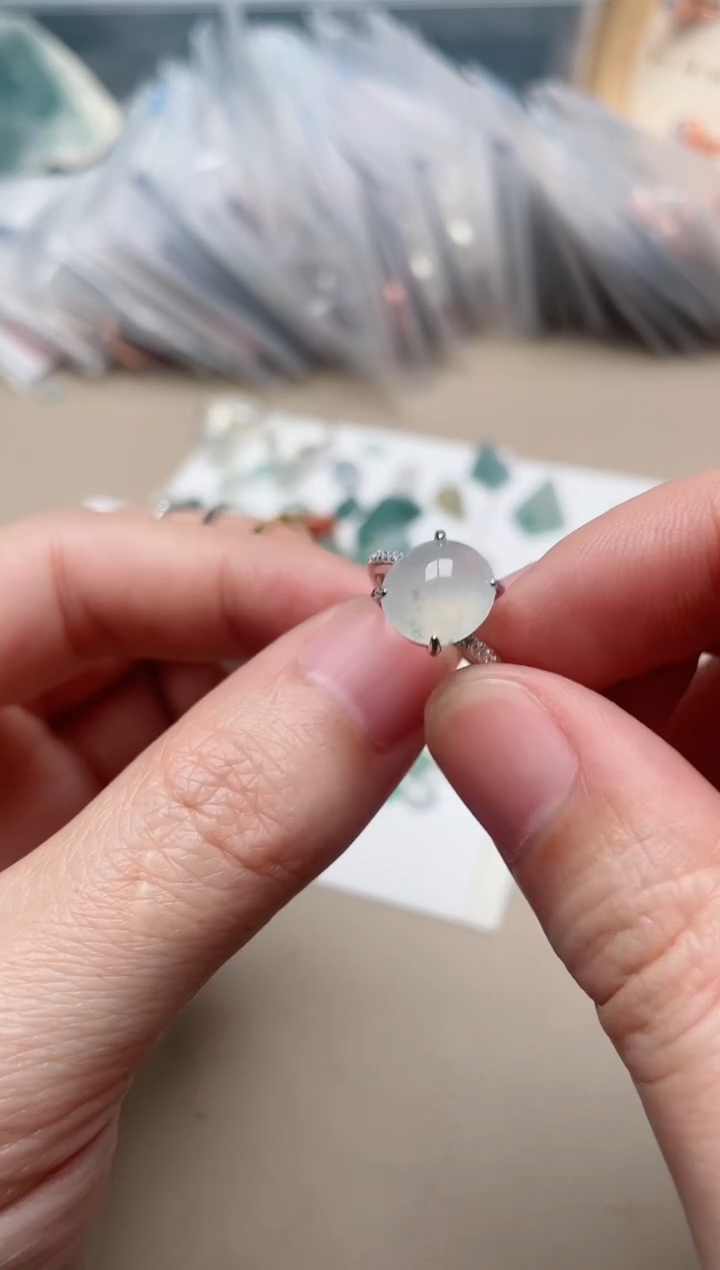 【闪购商品】翡翠戒指银S925镶嵌1000000033