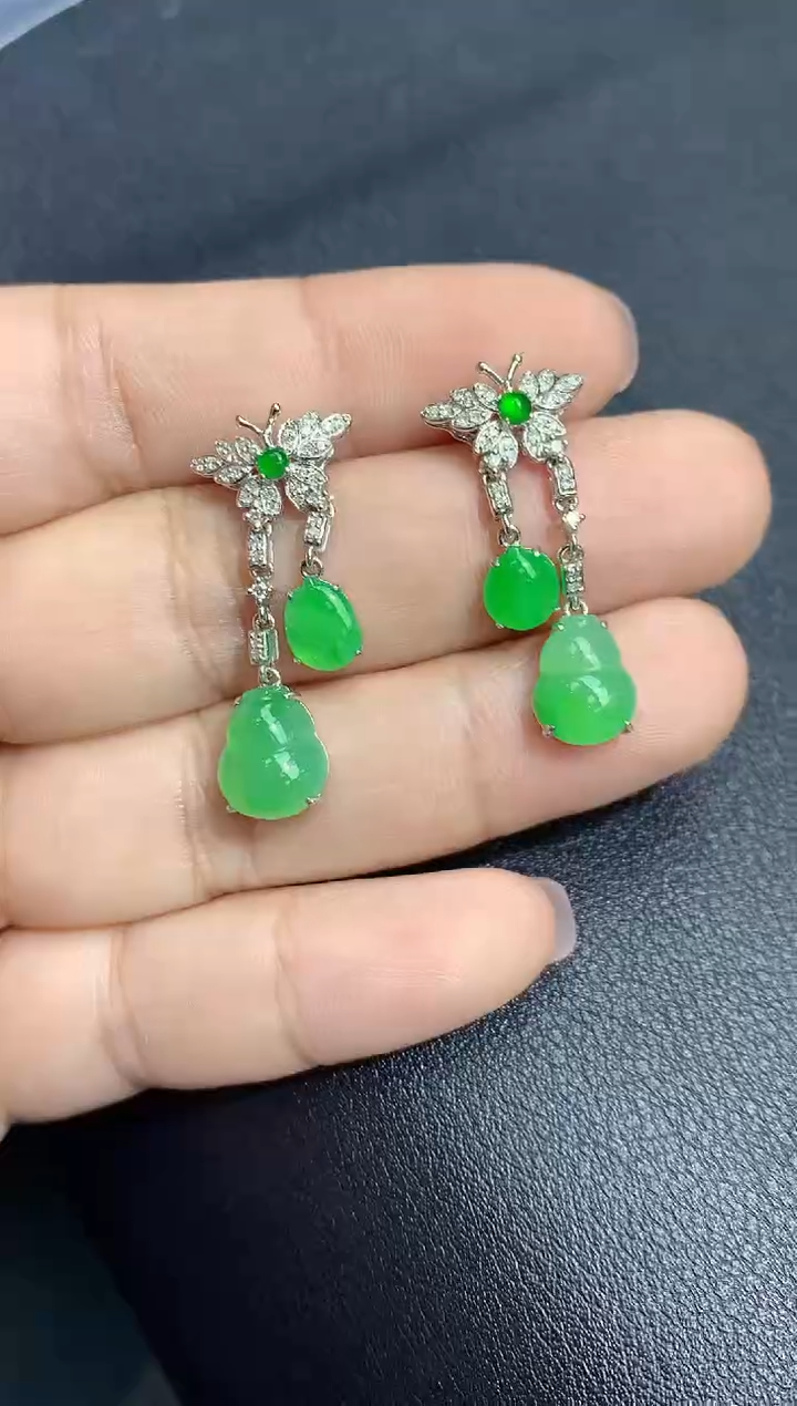 【闪购商品】翡翠耳饰18K金镶嵌710-中国好珍宝