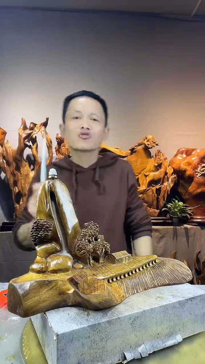 金丝楠储****赁小叶桢楠随行摆件76