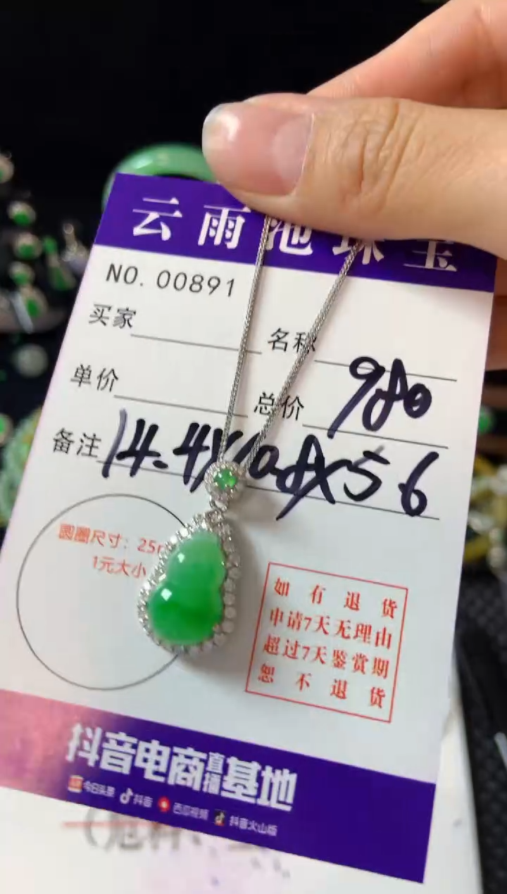 【闪购商品】翡翠颈饰银S925镶嵌翡翠