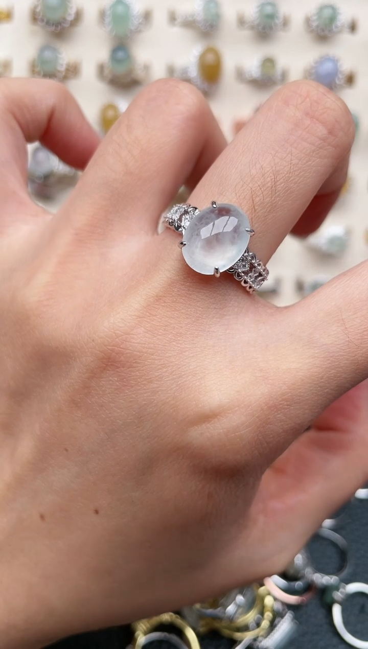 【闪购商品】翡翠戒指银S925镶嵌1111