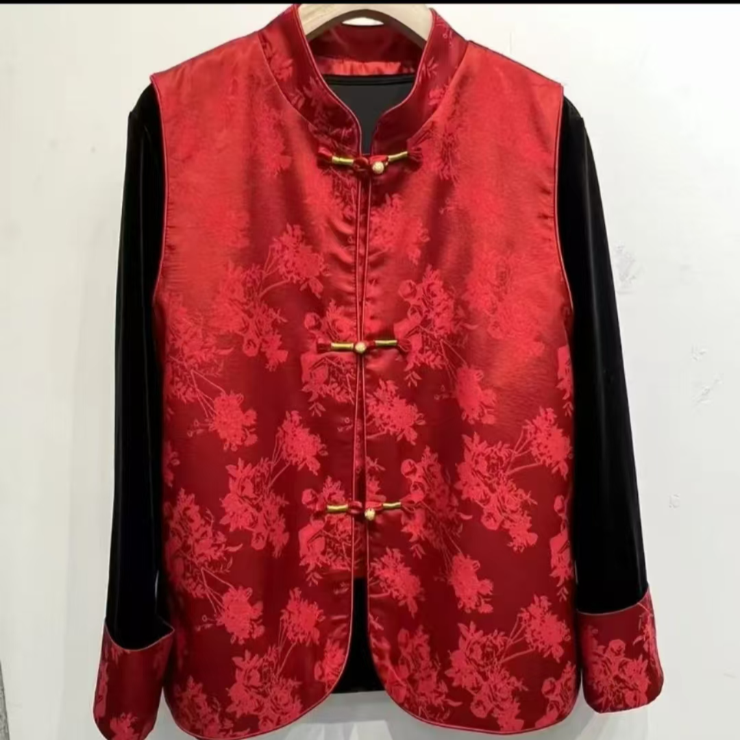 新款两件套拜年服百搭爆款气质新中式印花