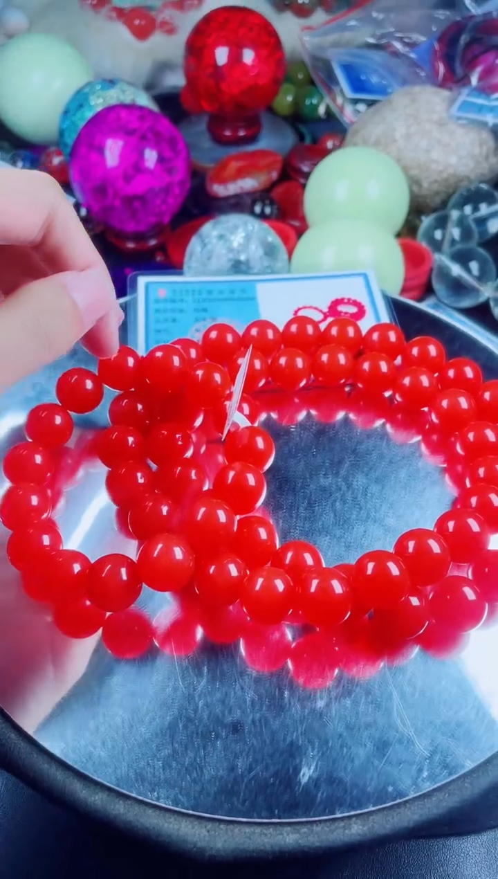 玛瑙/玉髓项链未镶嵌红三项链卡14