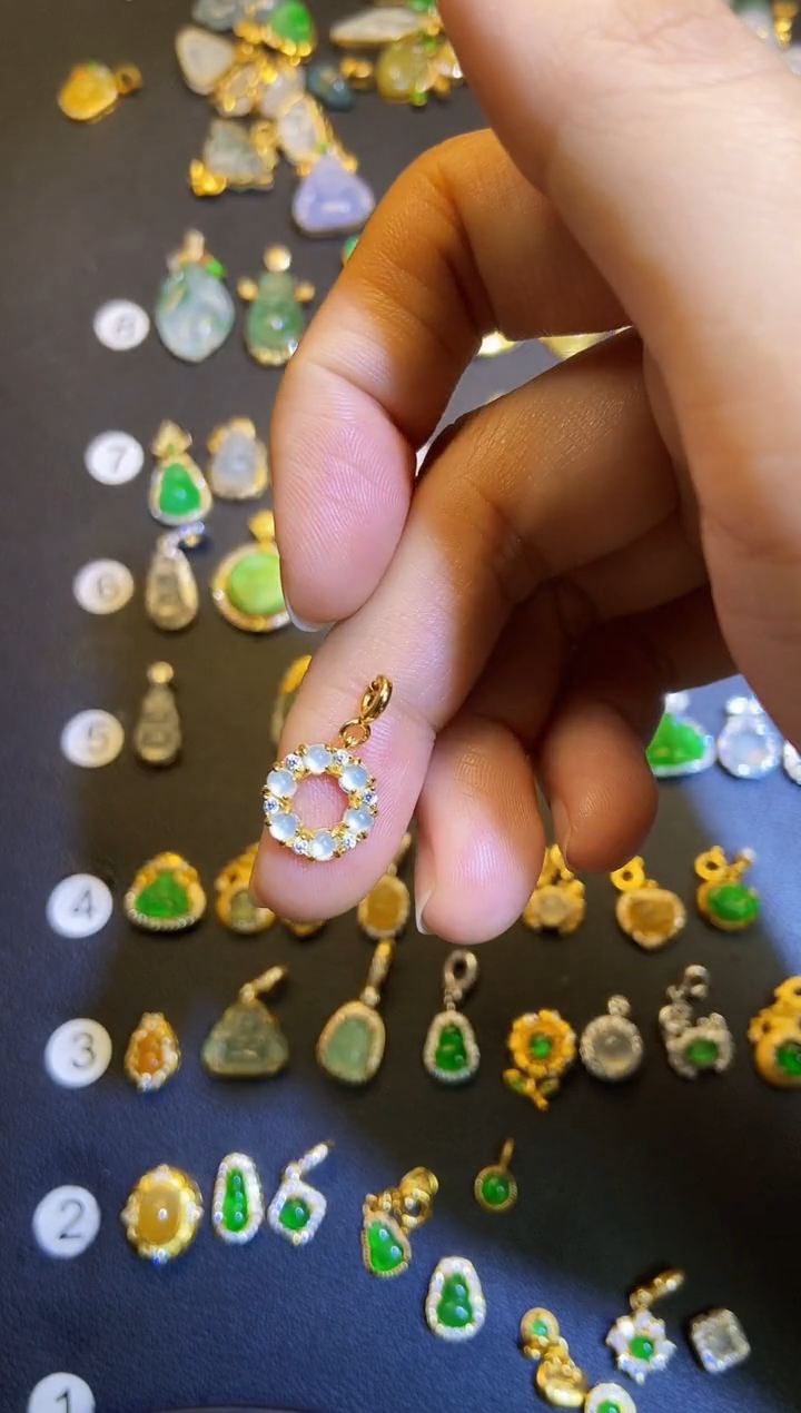 吊坠(不含链)银S925镶嵌翡翠1