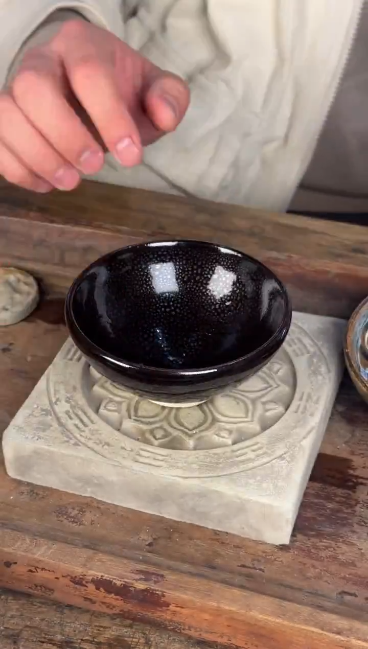 精品福利平阳窑手作红油滴主人盏