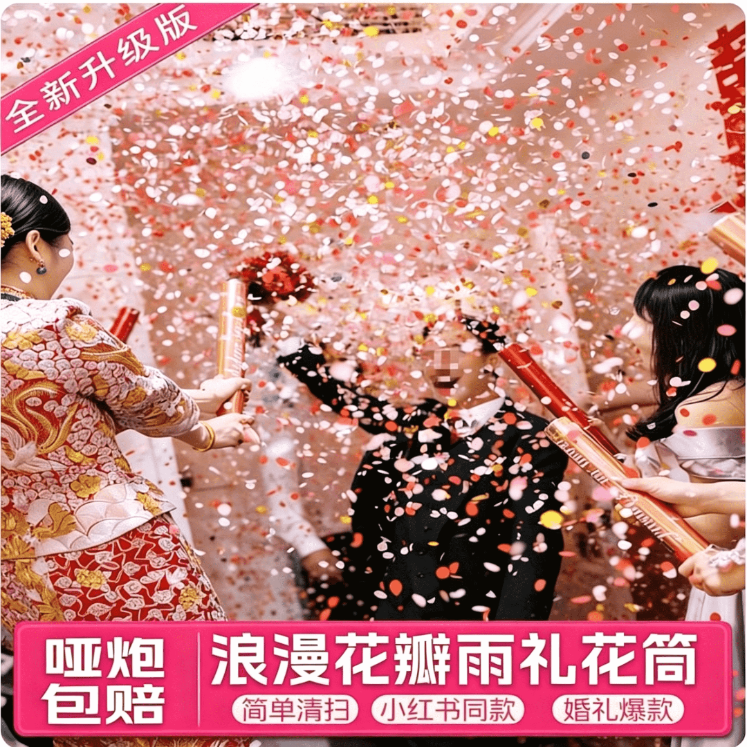 结婚礼花筒花瓣雨结婚礼花筒手持喷花筒订婚婚礼浪漫礼花婚庆用品商品图