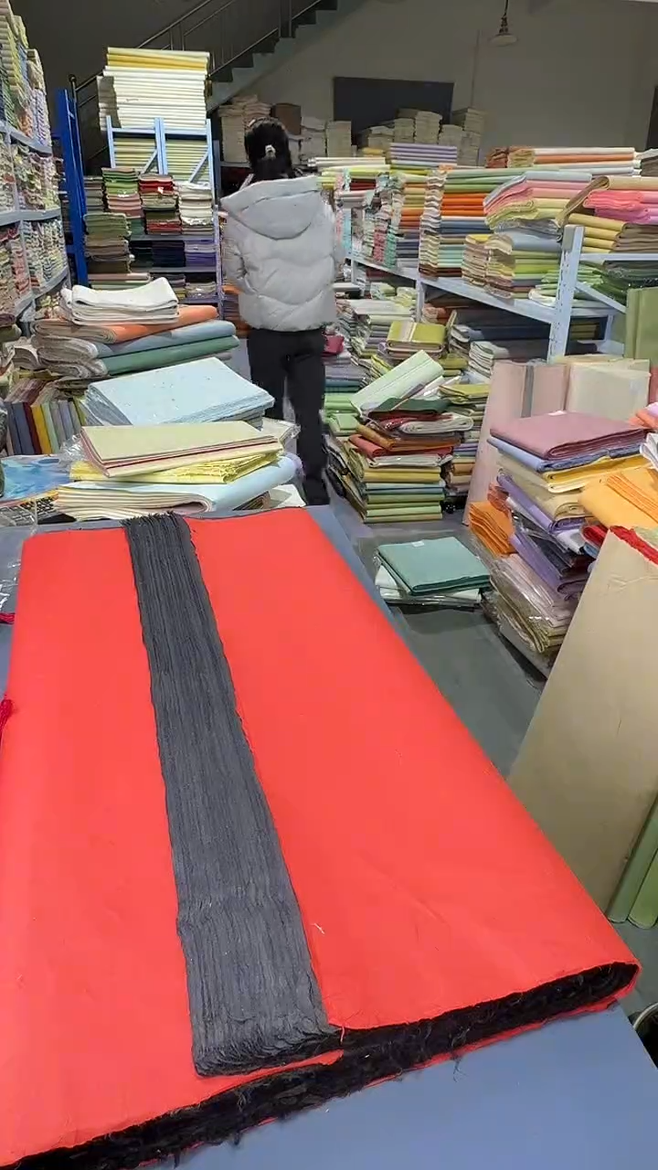 纯手工四尺整张50张玄黑色珠光楮皮笺