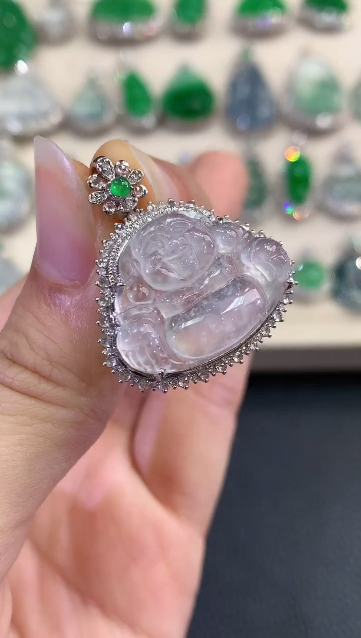 【闪购商品】翡翠吊坠(不含链)18K金镶嵌B66     多样性一件发货