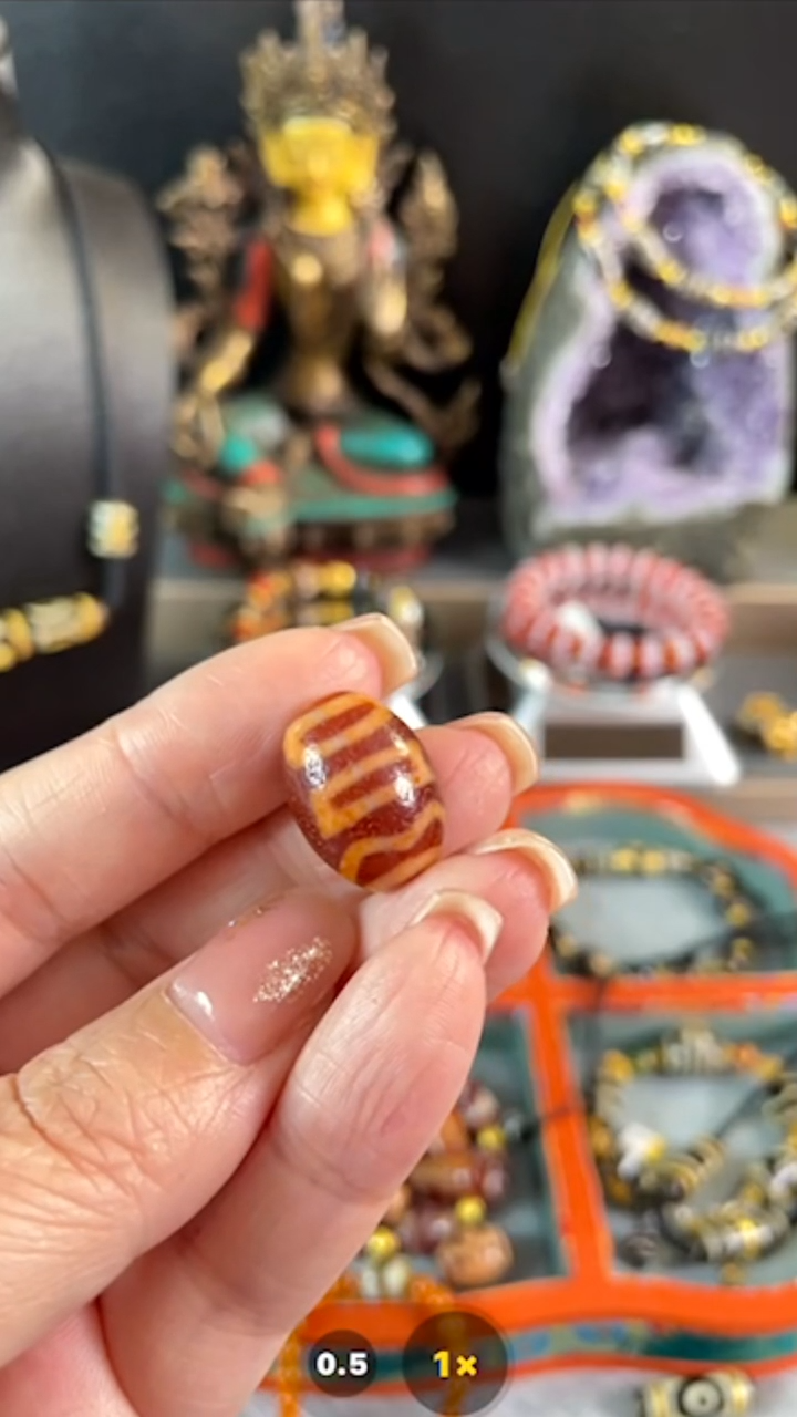 散珠玛瑙/玉髓舍*得金蟾达洛红肉息增怀单珠