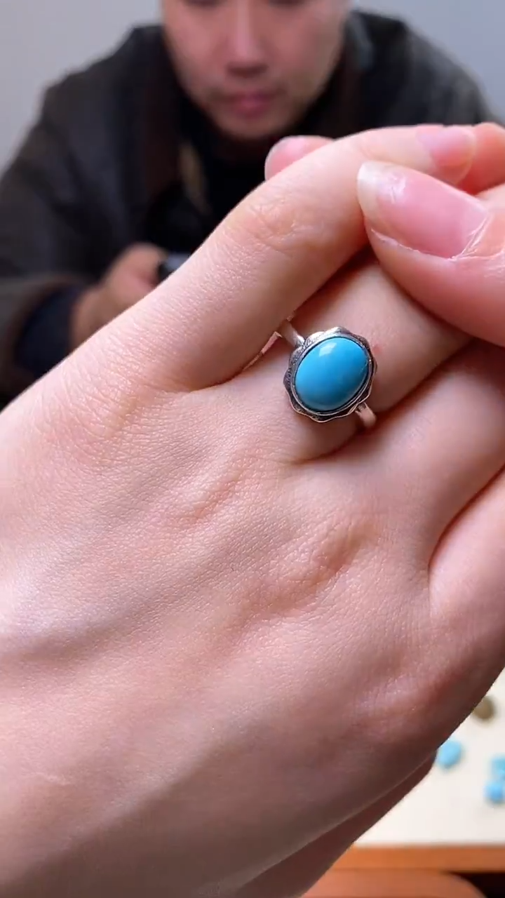 【闪购商品】绿松石1银S925镶嵌绿松石戒指