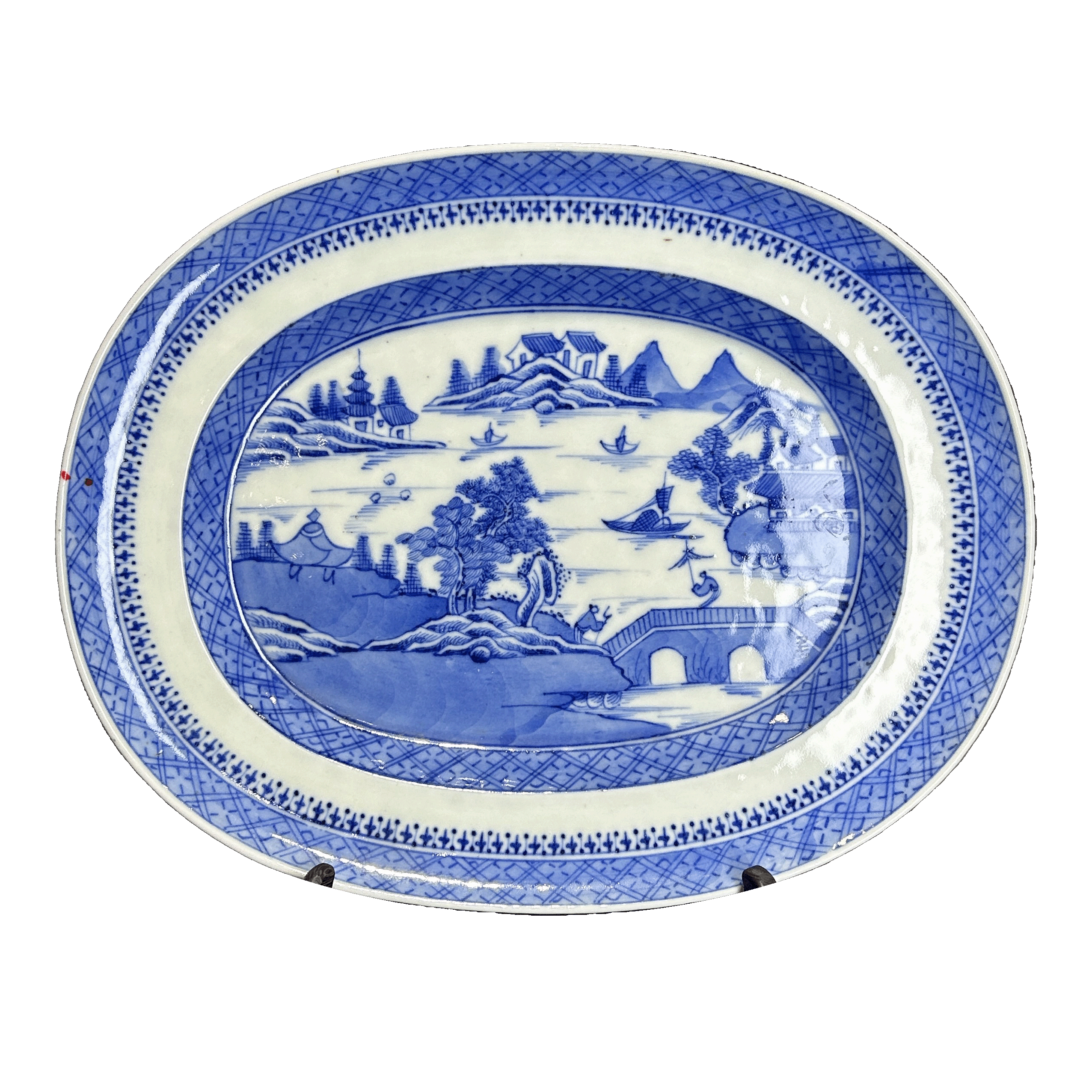 25016417x青花山水纹盘