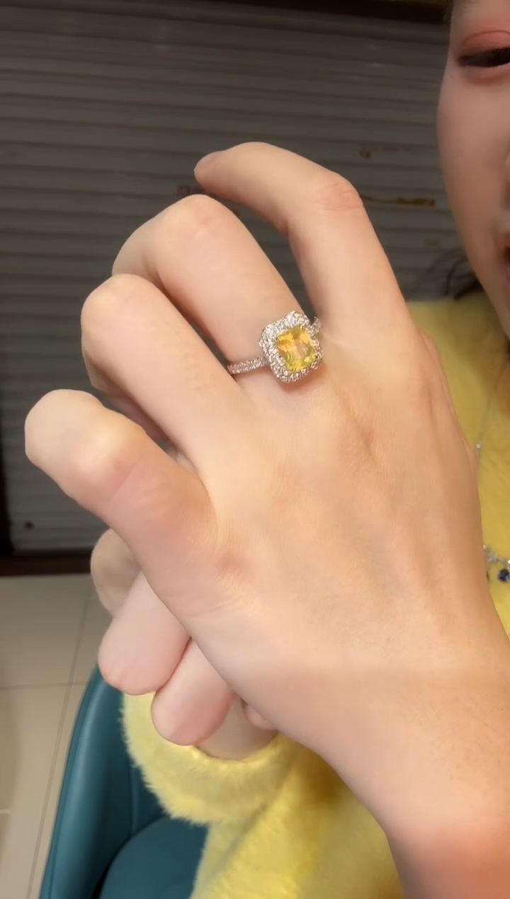 戒指蓝宝石铂Pt950镶嵌1.55ct