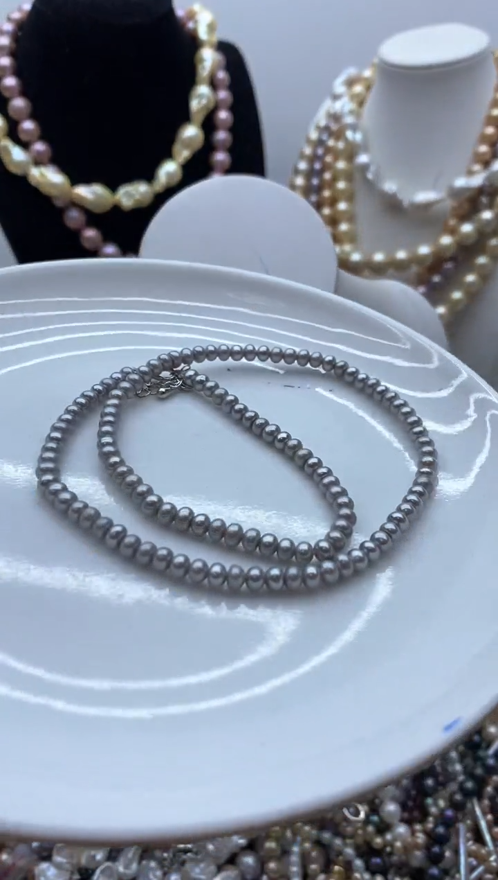 【闪购商品】淡水珍珠颈饰钛钢115