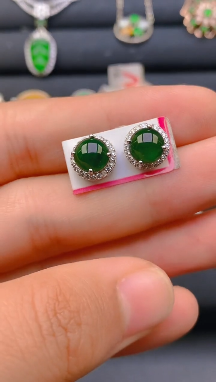 【闪购商品】翡翠戒指银S925镶嵌天然A货翡翠1