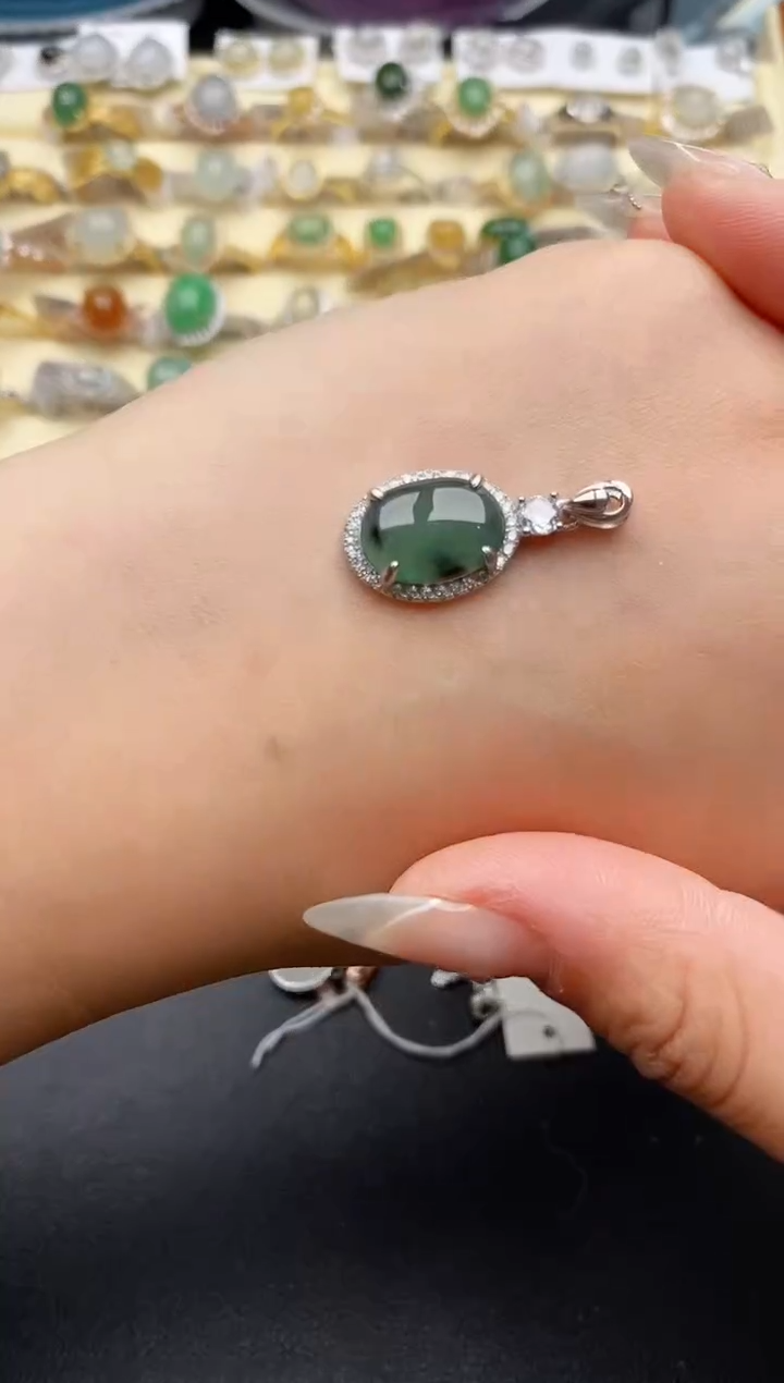 【闪购商品】翡翠戒指银S925镶嵌333333333+1