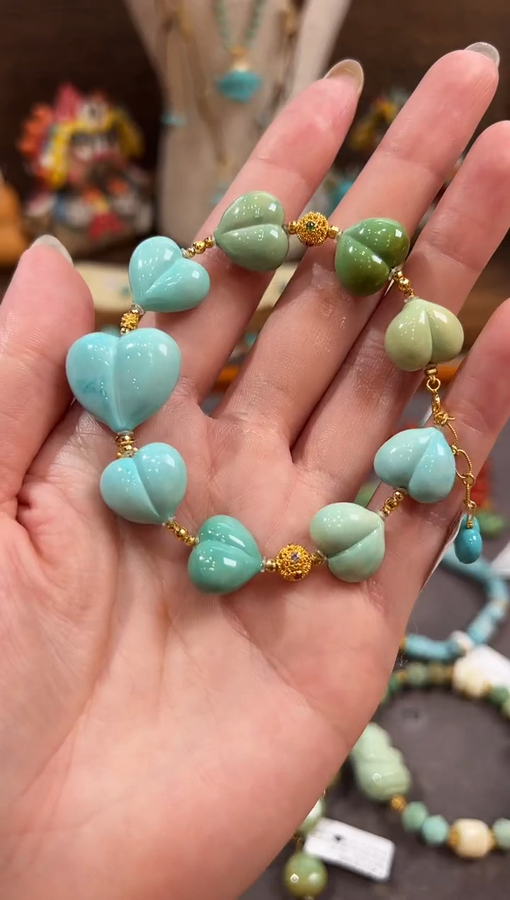 18K金镶嵌绿松石手链绿松石手链