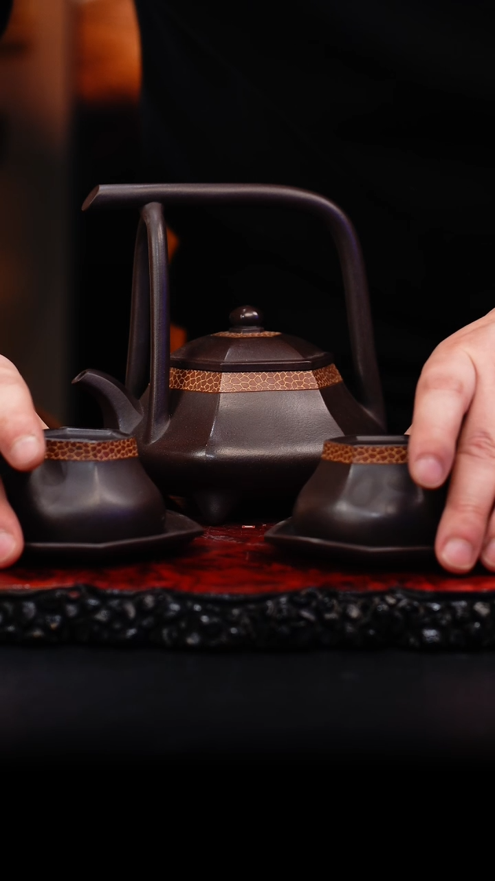 【闪购商品】紫砂茶壶143 藏六套组,XXW,景舟紫泥