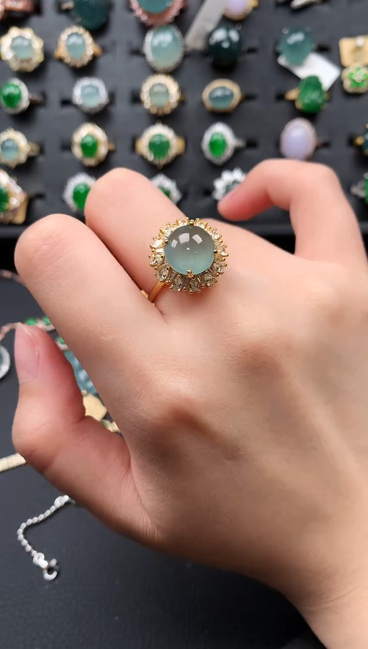 【闪购商品】翡翠戒指银S925镶嵌547654