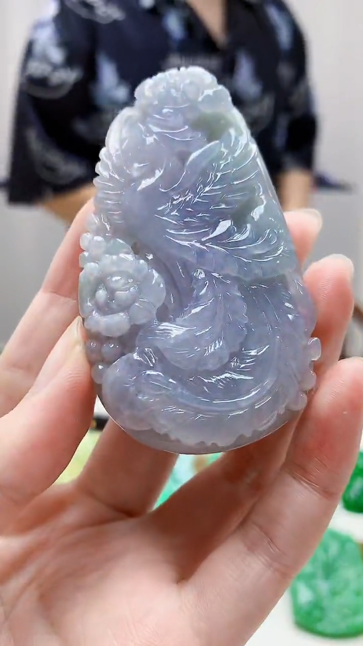 未镶嵌定制翡翠4688zm-毛货挂件197凤凰