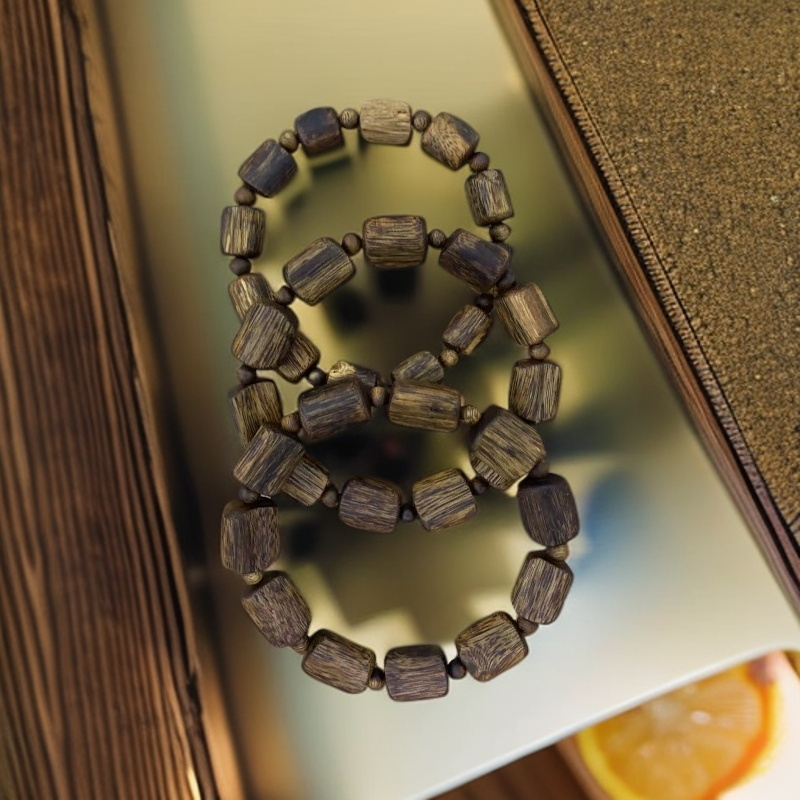 沉香奇楠单圈手串/sks0037db(多样性发其一)