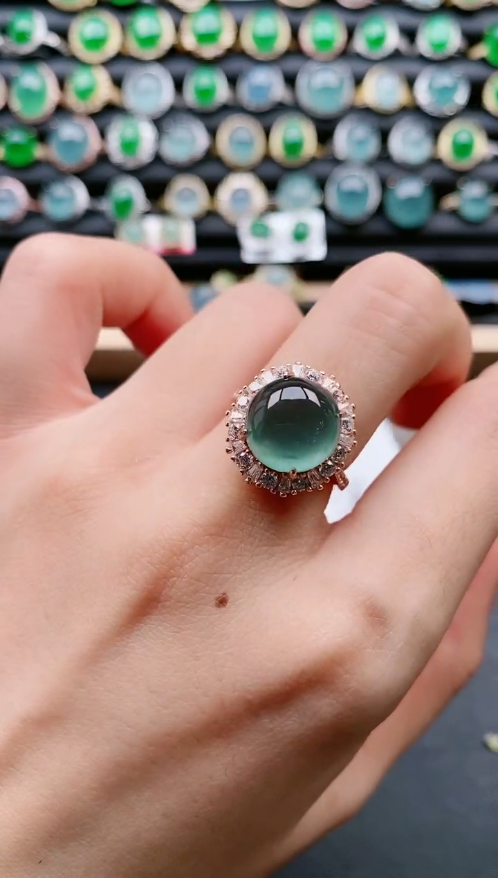 【闪购商品】翡翠戒指银S925镶嵌111111