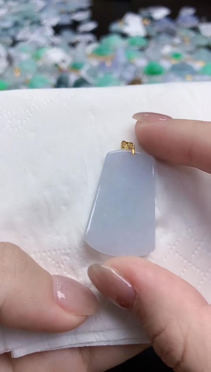 【闪购商品】翡翠颈饰18K金镶嵌天然缅甸翡翠A货