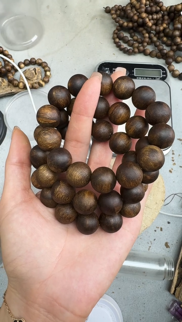 沉香手串1621张勺子沉浮圆珠单圈多样性发一