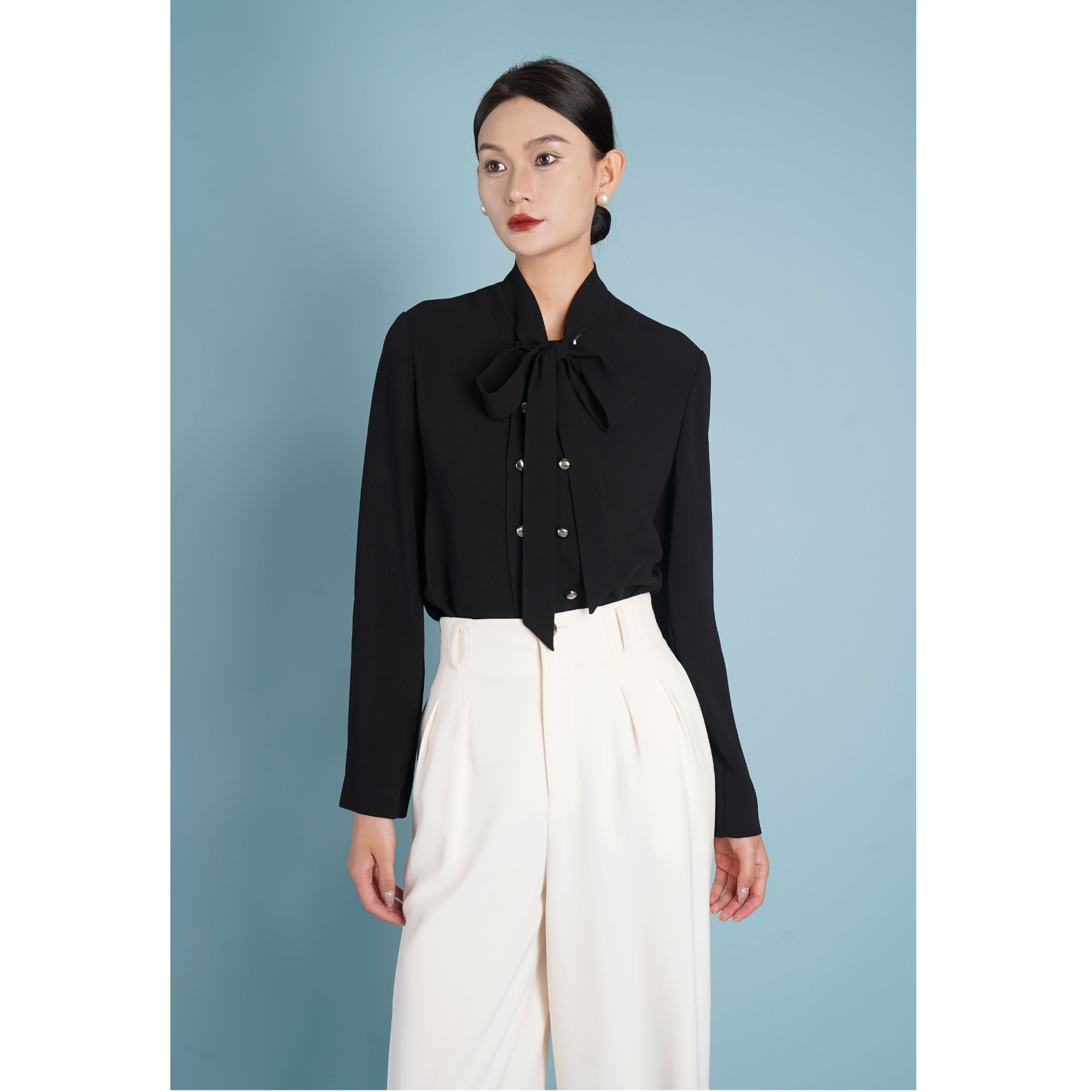 AMASS/阿玛施冬季新款轻职场高级时尚气质通勤法式长袖衬衫530068