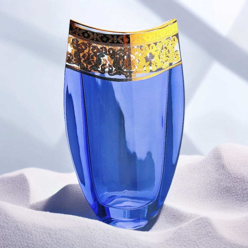 真金微雕多颜色冰岛创意帆船花瓶 家用插花摆件高档玄关 H300