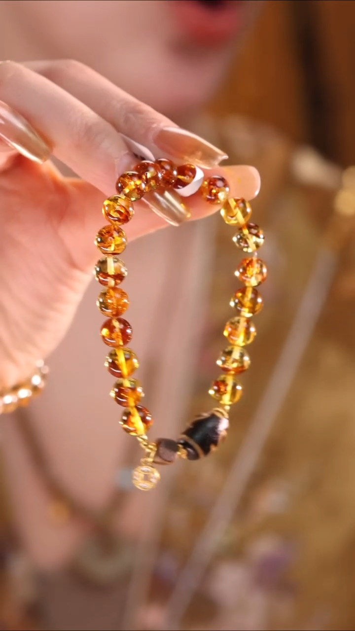 【闪购商品】水晶手链未镶嵌花珀手链