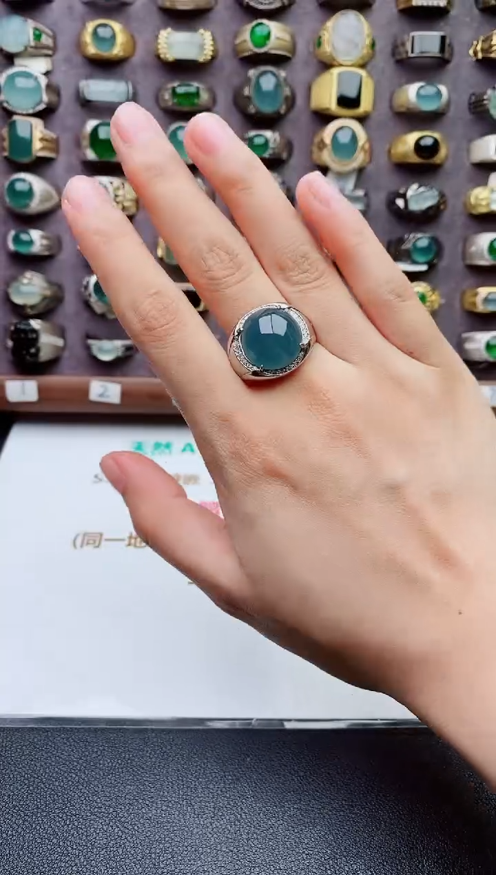 未镶嵌戒指翡翠天然翡翠男戒