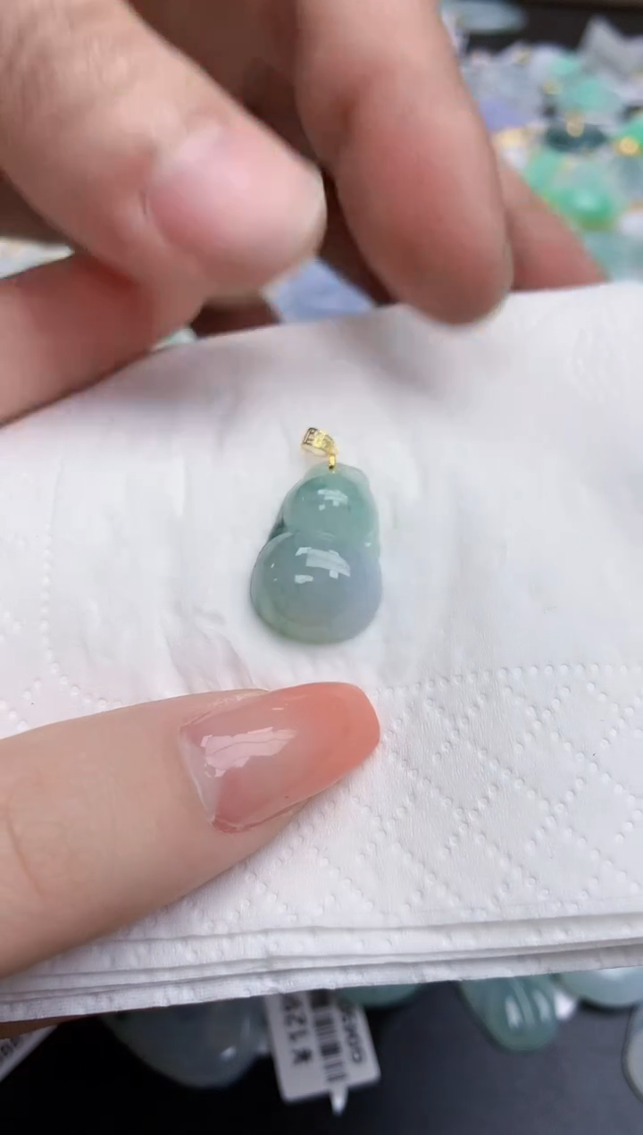 【闪购商品】翡翠颈饰18K金镶嵌天然缅甸翡翠A货