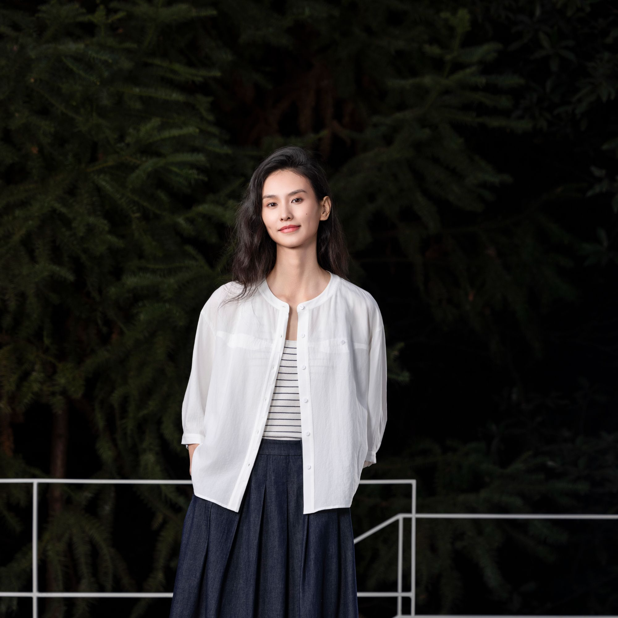 Pada嘻&YDT【文艺衬衫】韩版时尚 宽松显瘦圆领衬衫 032 Hi Fortune