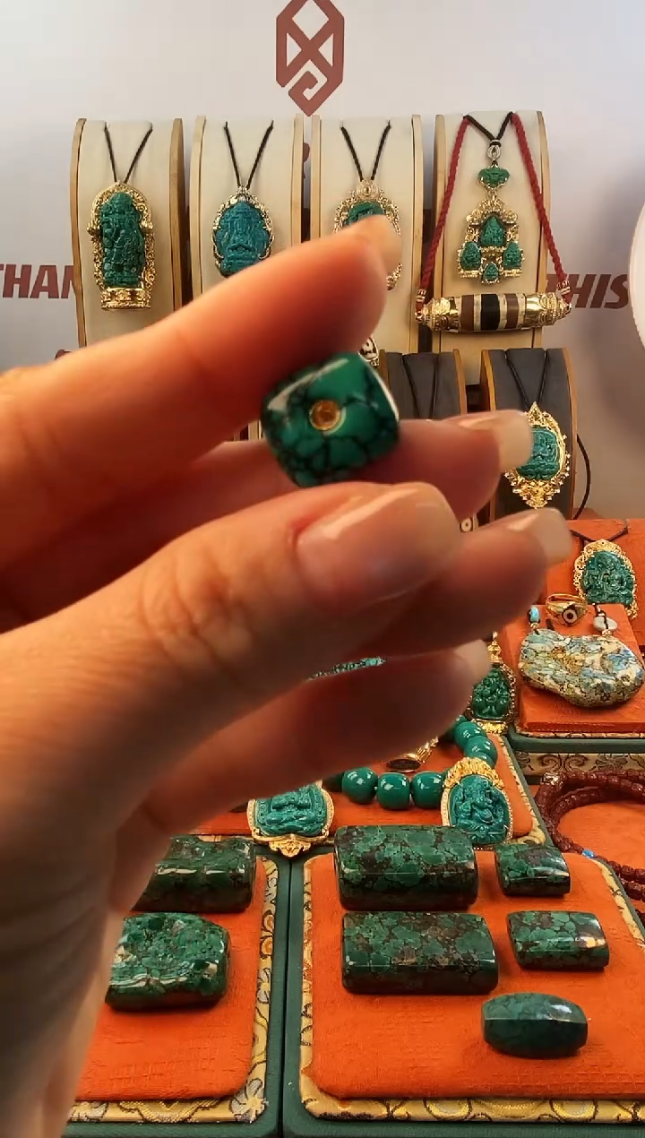 未镶嵌绿松石。网花 单颗 14*13mm