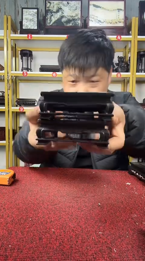 木大叶紫檀明式款正方底座10CM//2个