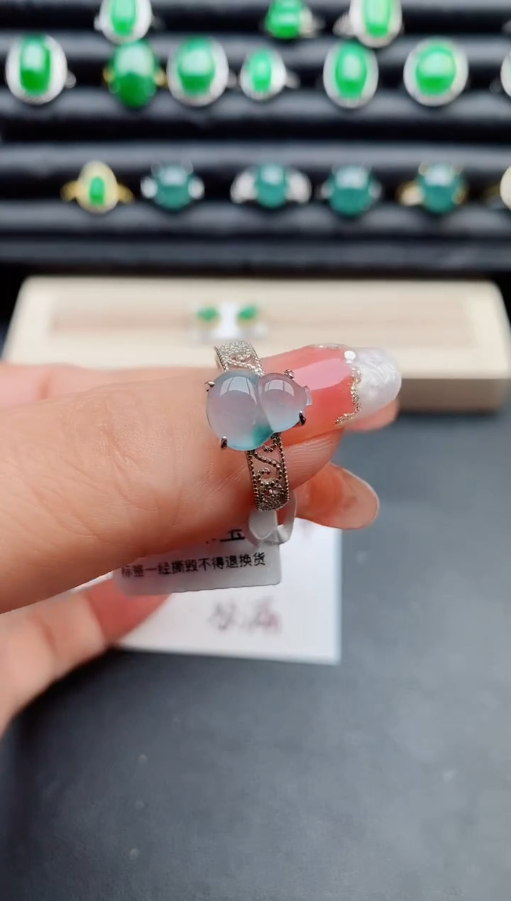 【闪购商品】翡翠戒指银S925镶嵌508000