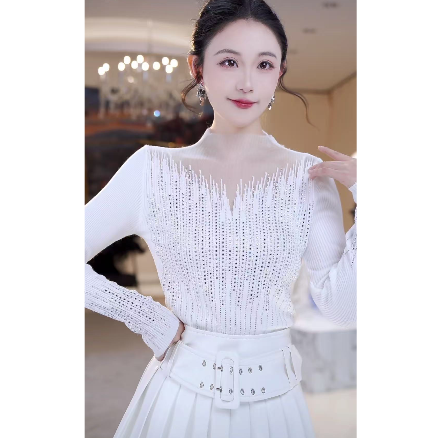 亮钻打底针织衫815505