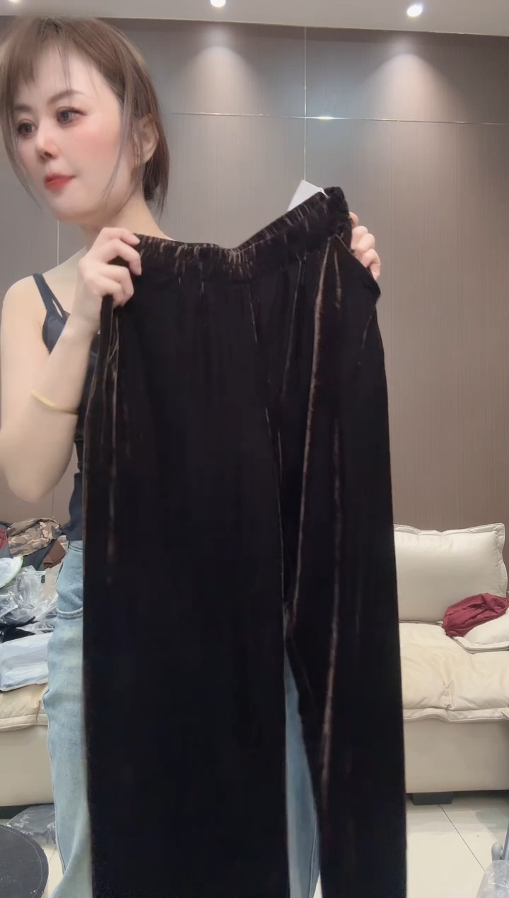 咖色阔腿裤M码115