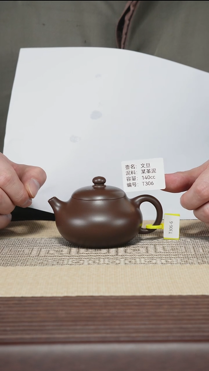 茶壶紫砂T306 某革泥 文旦 140cc