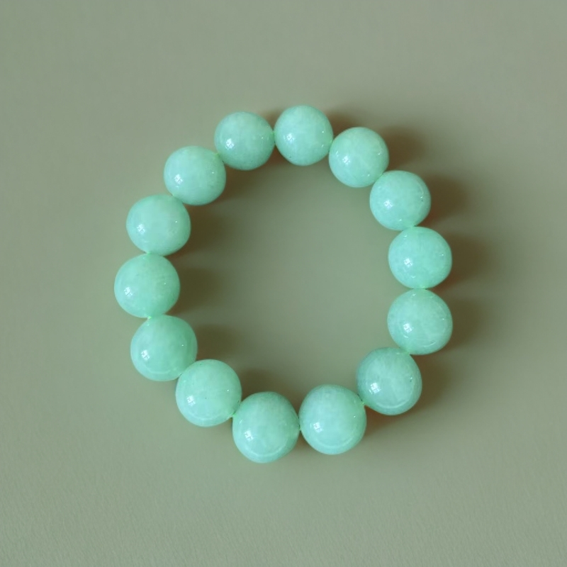 （防拍链接）佘太翠老坑冰透果绿圆珠单圈时尚精美手串