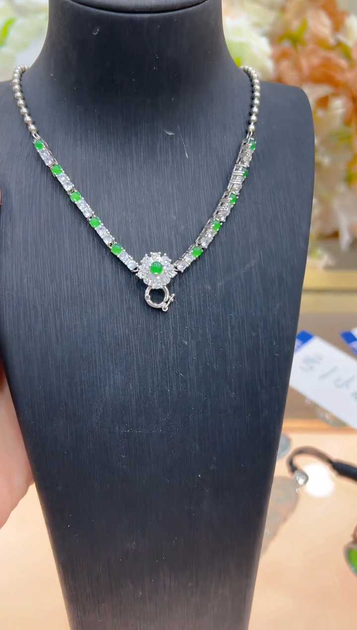 翡翠银S925镶嵌套链多样性团购发一件