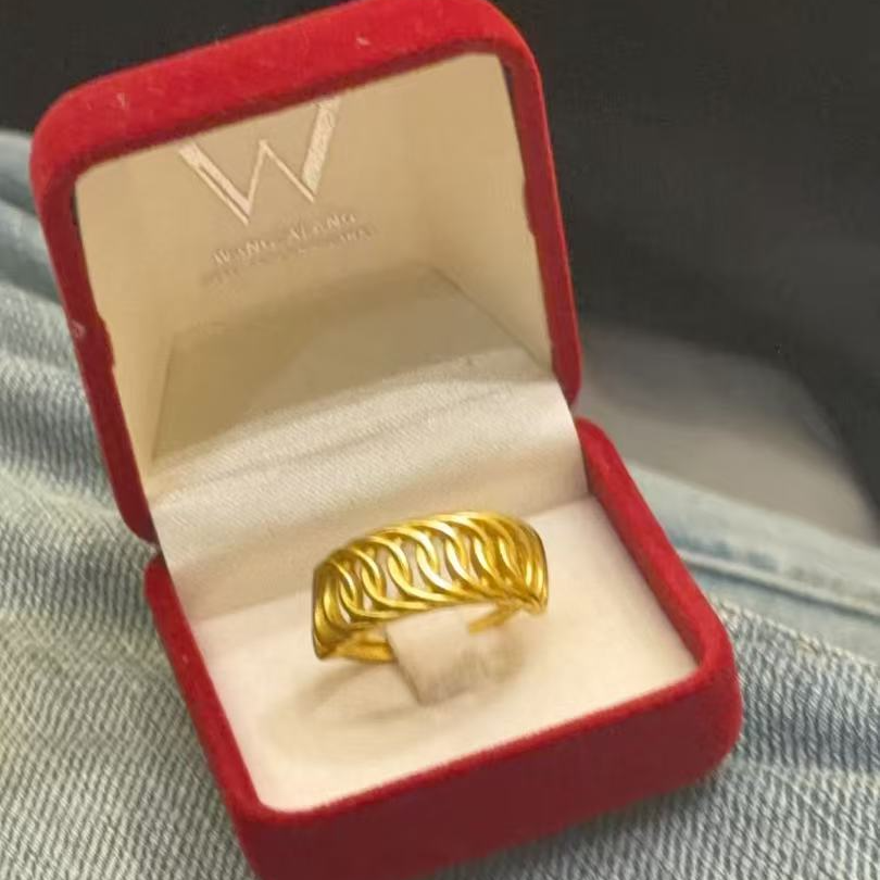 铜合金戒指 【新疆西藏包邮】越南老板戒指精工麻花对戒时尚百搭