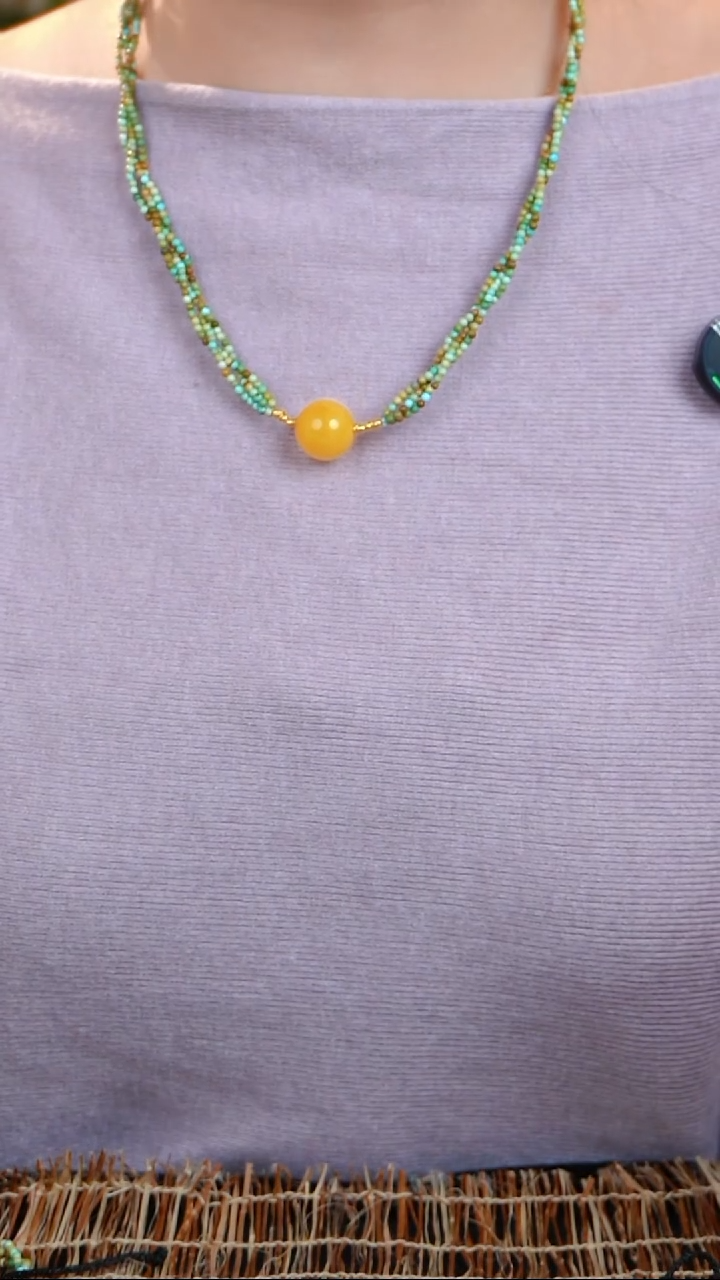 蜜蜡颈饰未镶嵌项链