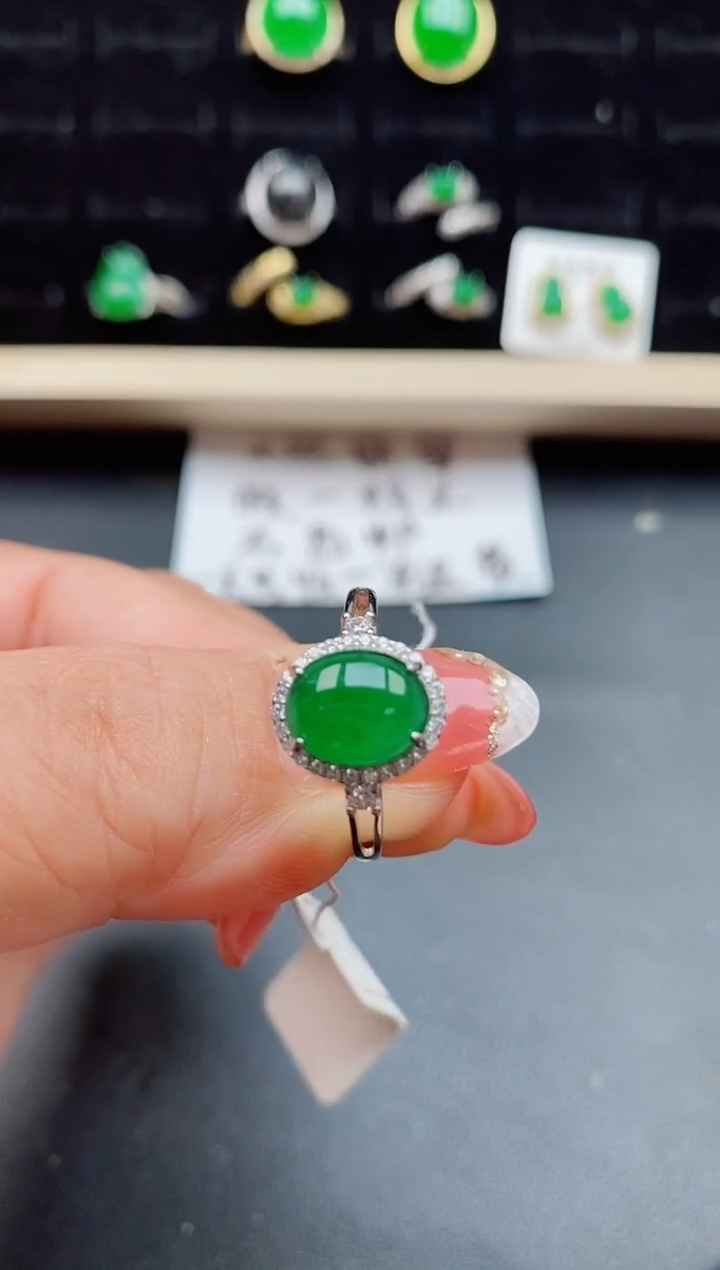 【闪购商品】翡翠戒指银S925镶嵌508050