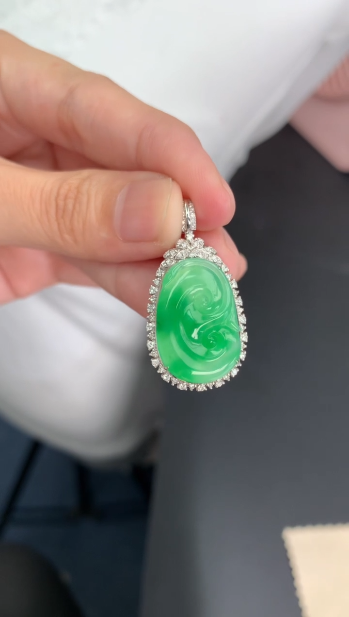 【闪购商品】定制翡翠18K金镶嵌模式推广期24小时鉴赏期