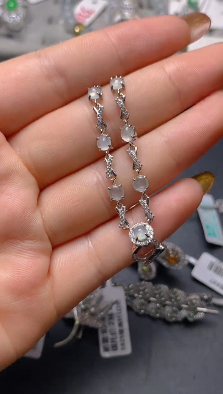 银S925镶嵌戒指翡翠百内无证书