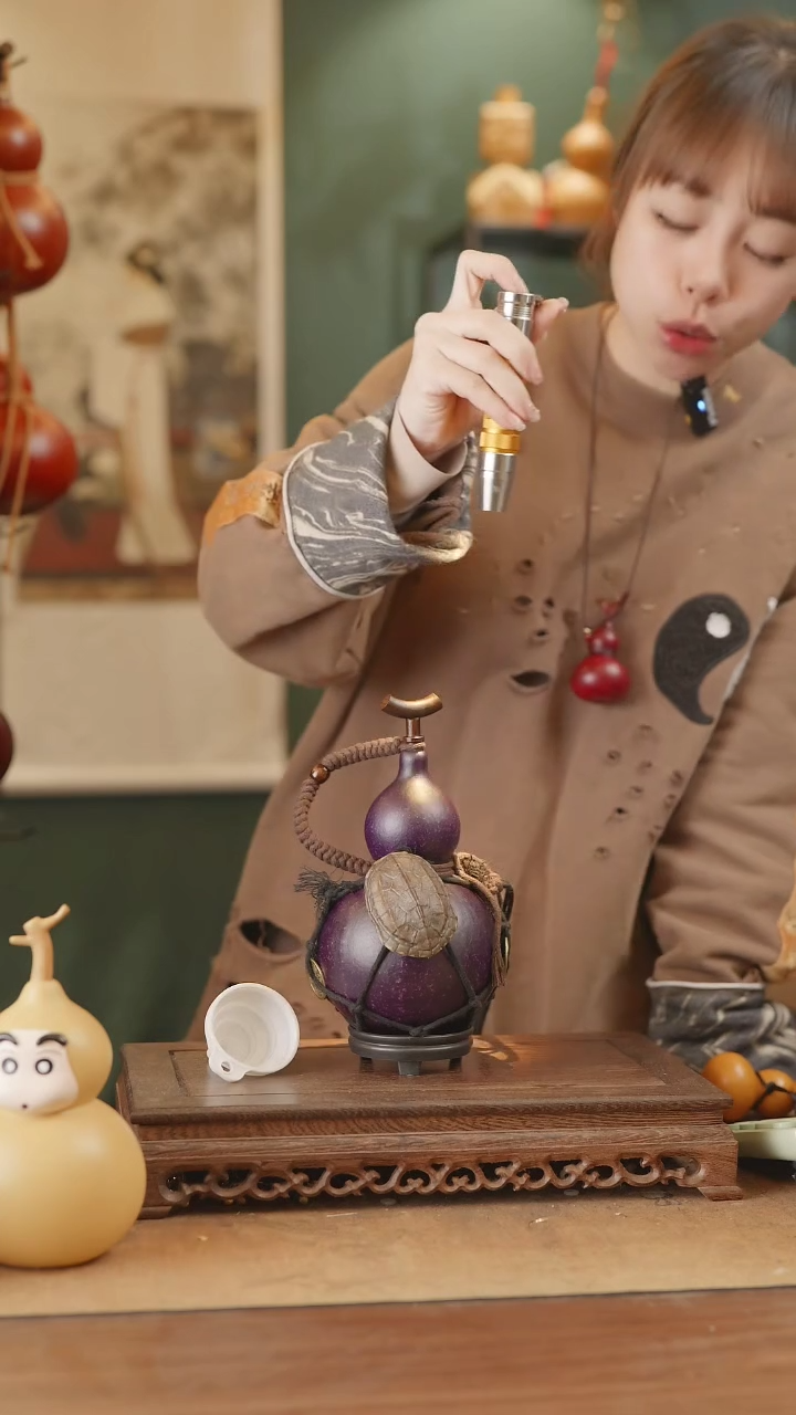 【闪购商品】222号精品天然大漆工艺防渗内胆酒葫芦~