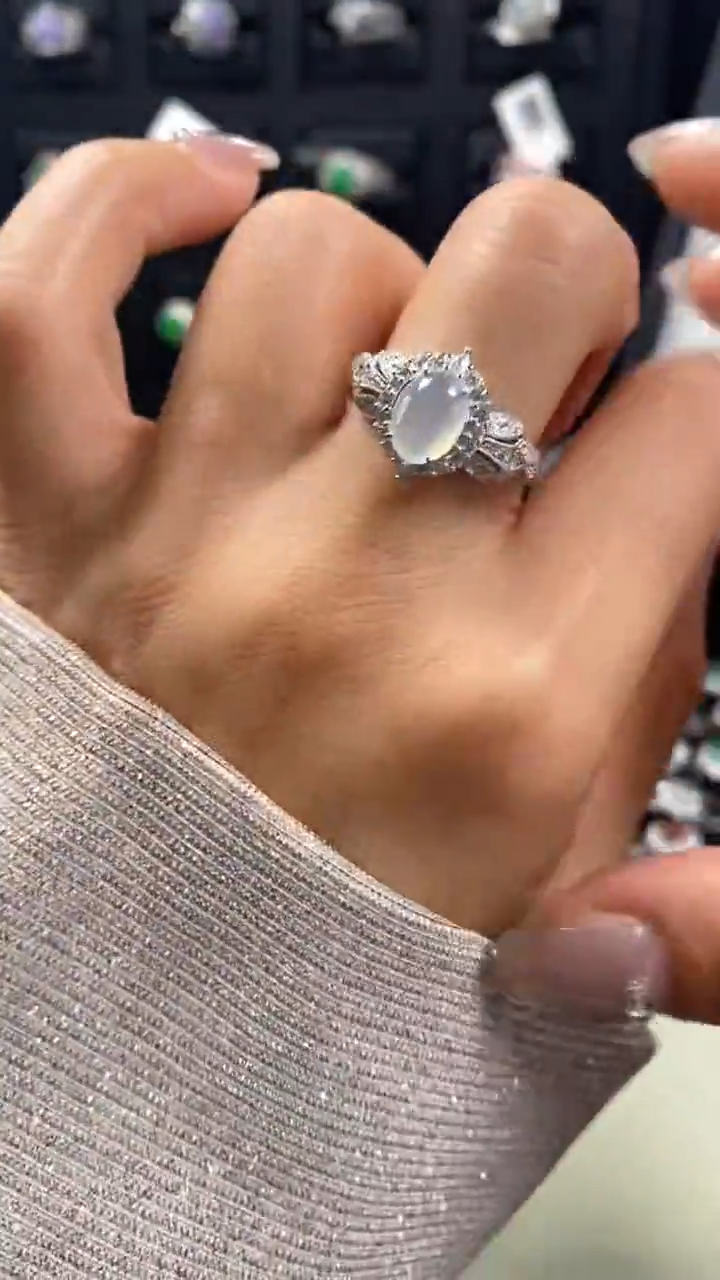 【闪购商品】翡翠戒指银S925镶嵌8860